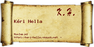 Kéri Hella névjegykártya